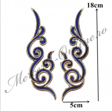 Aplicatie termoadeziva lurex, cca 5x18cm, (la pereche) Cod:2660 - Img 3