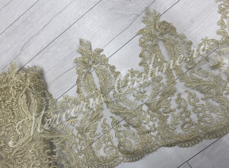 Dantela brodata lurex, cca 45cm (la metru) Cod:2729 - Img 2