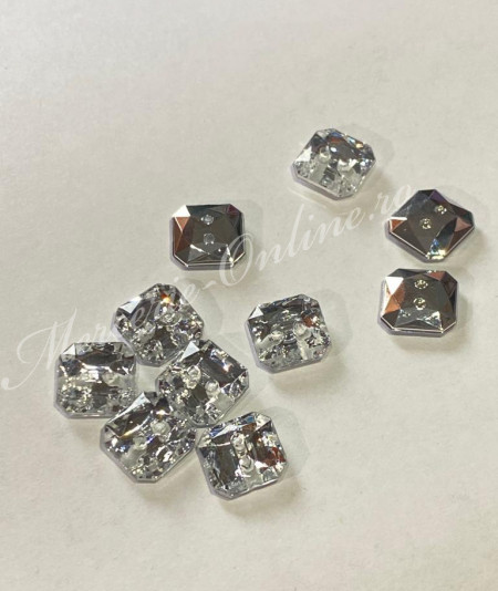 Nasturi Acril Patrati, 11mm, (10bucati/set) Cod:2281