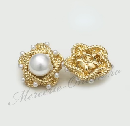 Nasturi Metalici cu Perle, 20mm sau 24mm, (la bucata) Cod:4048 - Img 2