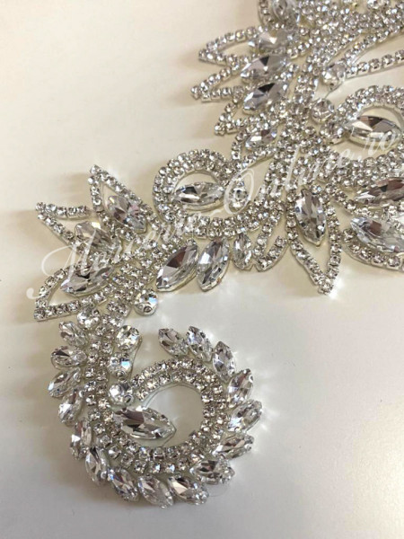 Aplicatie Termoadeziva cu Cristale, Crystal, 9.5x25cm (la bucata) Cod:2381 - Img 2