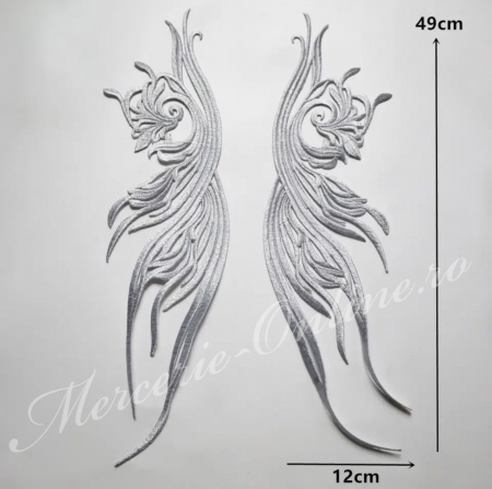 Aplicatie termoadeziva lurex, cca 12x49cm, (la pereche) Cod:3217 - Img 3