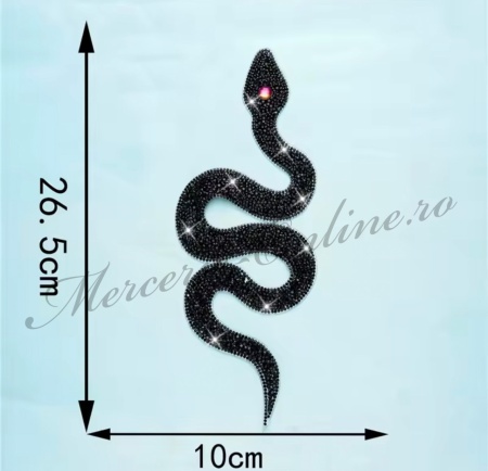 Aplicatie Termoadeziva Sarpe Strasuri, 26.5x10cm (la bucata) Cod:3424 - Img 4
