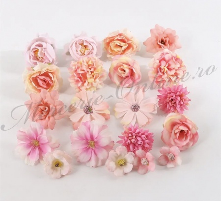 Aplicatii Flori Artificiale 3D, Roz (20bucati/set) Cod:3257