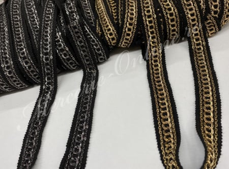 Banda pasmanterie cu lant, cca 2.5cm (la metru) Cod:2863