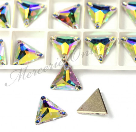 Cristale de cusut sticla, Crystal AB, 12mm (4bucati/pachet) Cod:2797
