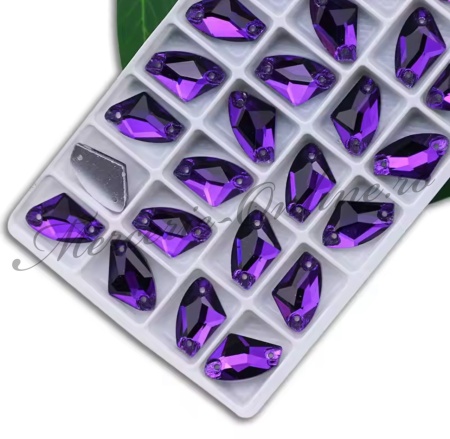Cristale de cusut sticla, Purple, 9x14mm (6bucati/pachet) Cod:3411