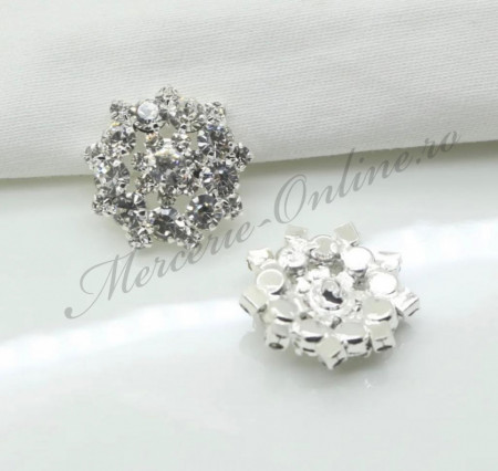 Nasturi Metalici cu Strasuri, 22mm, (5bucati/set) Cod:2605