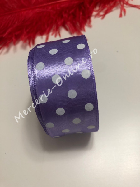 Panglica satin cu buline, latime 4cm, (23metri/rola) Cod:1248 - Img 6