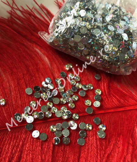 Pietre de cusut acrylic cu aspect gen Swarovski, Crystal AB, mai multe marimi disponibile (200-2000bucati/pachet) Cod:1080 - Img 2