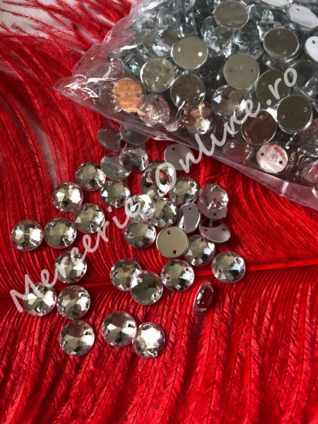 Pietre de cusut acrylic cu aspect gen Swarovski, Crystal, mai multe marimi disponibile (100-2000bucati/pachet) Cod:1081 - Img 4