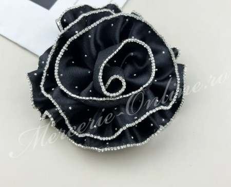 Aplicatie floare 3D cu Strasuri, cca 14cm, (la bucata) Cod:3140