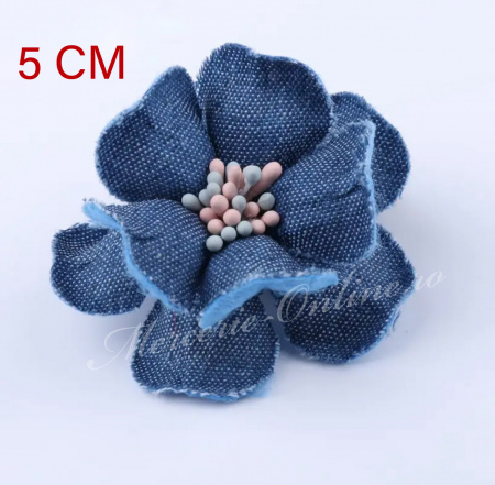 Aplicatie Floare Denim, 5cm (la bucata) Cod:3119