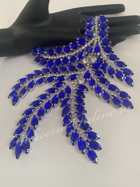 Aplicatie Termoadeziva cu Cristale, Albastru Imperial, 14x18.5cm (la bucata) Cod:3043