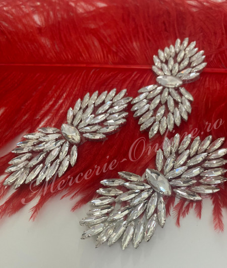Aplicatie Termoadeziva cu Cristale, Crystal, 4cmx9.5cm (la bucata) Cod:2110