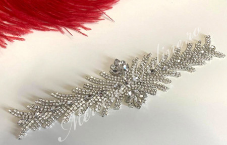 Aplicatie Termoadeziva cu Cristale, Crystal, 7.5x29cm (la bucata) Cod:2383