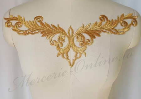 Aplicatie termoadeziva lurex, cca 35x14cm, (la bucata) Cod:3627