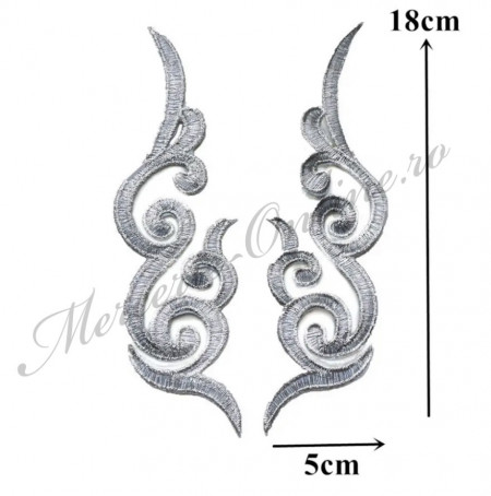 Aplicatie termoadeziva lurex, cca 5x18cm, (la pereche) Cod:2660 - Img 5