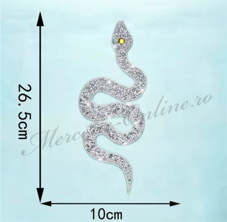 Aplicatie Termoadeziva Sarpe Strasuri, 26.5x10cm (la bucata) Cod:3424 - Img 5