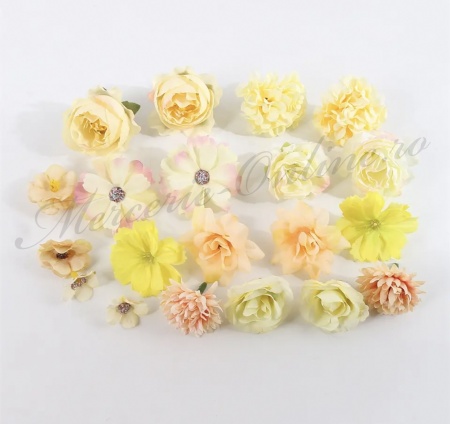 Aplicatii Flori Artificiale 3D, Galben (20bucati/set) Cod:3256