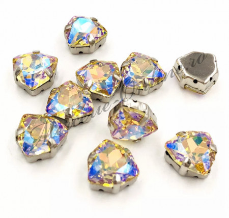 Cristale de cusut sticla, Crystal AB, 12mm (5bucati/pachet) Cod:2198