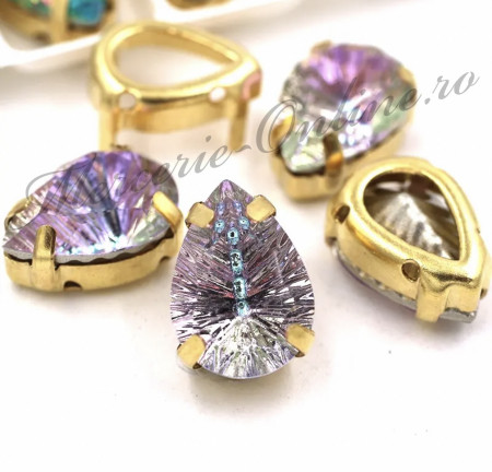 Cristale de cusut sticla, Purple Light, 10x14mm (2bucati/pachet) Cod:2906