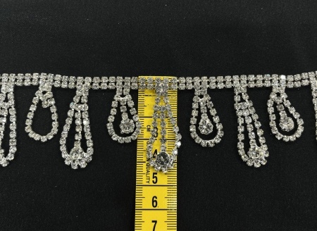 Franjuri strasuri, lungime cca 4.4cm (la metru) Cod:4044 - Img 2