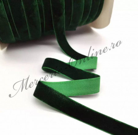 Panglica catifea, Verde Inchis, latime 1cm/2cm/4cm, (la rola) Cod:2490