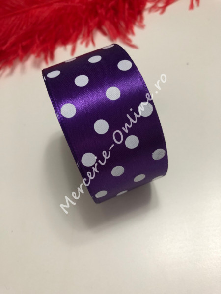 Panglica satin cu buline, latime 4cm, (23metri/rola) Cod:1248 - Img 7