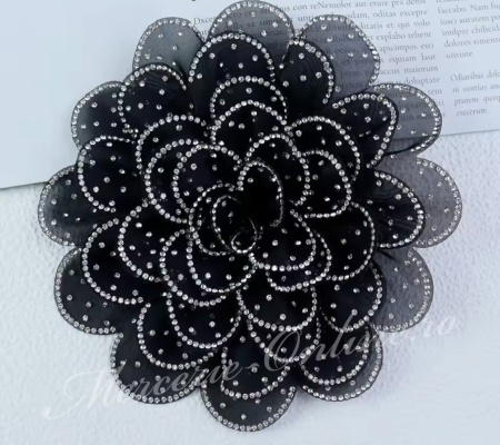 Aplicatie floare 3D cu Strasuri, cca 15cm, (la bucata) Cod:3436 - Img 2
