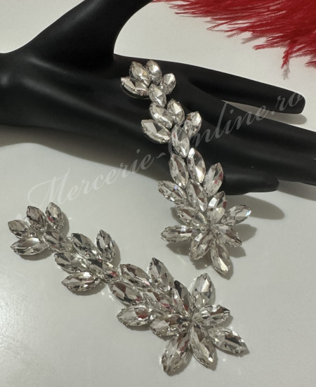 Aplicatie Termoadeziva cu Cristale, Crystal, 4cmx10.5cm (la bucata) Cod:2712