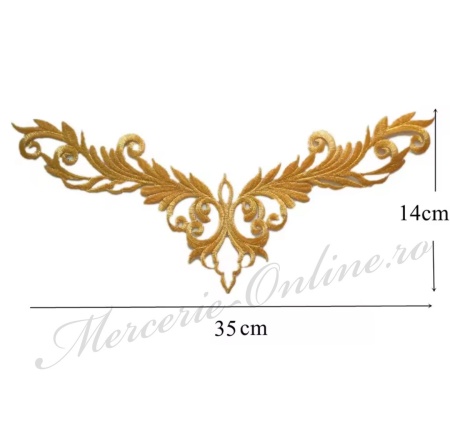 Aplicatie termoadeziva lurex, cca 35x14cm, (la bucata) Cod:3627 - Img 2