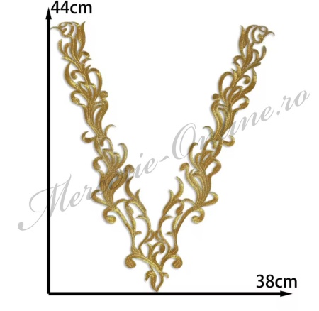 Aplicatie termoadeziva lurex, cca 44x38cm, (la bucata) Cod:3637