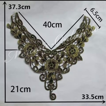 Aplicatie tip guler brodata, cca 33x37cm, (la bucata) Cod:3964 - Img 2