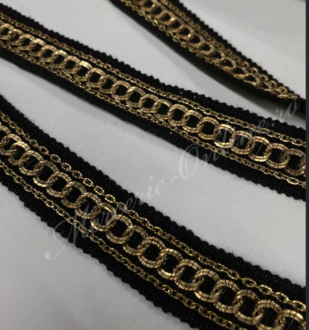 Banda pasmanterie cu lant metalic, cca 2.5cm (la metru) Cod:2863 - Img 3