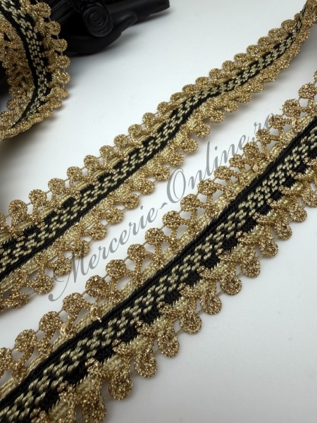 Banda pasmanterie lurex, cca 3.5cm (la metru) Cod:3754 - Img 2