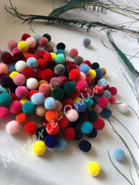 Ciucuri Pompom Multicolor Bumbac, diametre disponibile 1.5cm/2cm/2.5cm/3cm, (100bucati/pachet) Cod:1118 - Img 2