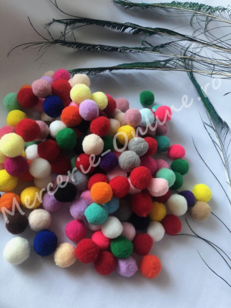 Ciucuri Pompom Multicolor, diametre disponibile 1cm/1.5cm/2cm/2.5cm/3cm, (100bucati/pachet) Cod:0993 - Img 2