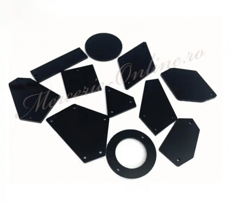 Cristale de cusut acril tip oglinda, Negru (30bucati/pachet) Cod:3014
