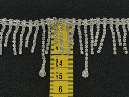 Franjuri strasuri, lungime cca 4.8cm (la metru) Cod:4043 - Img 2