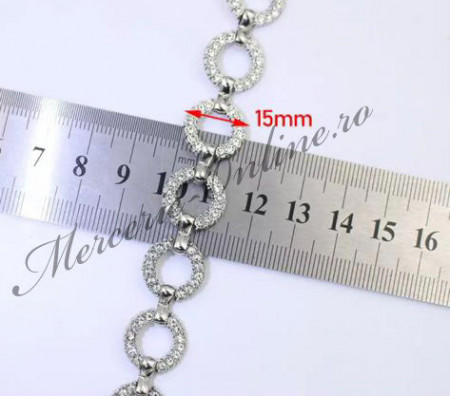 Lant decorativ cu strasuri, 1.5cm (la metru) Cod:2539 - Img 2