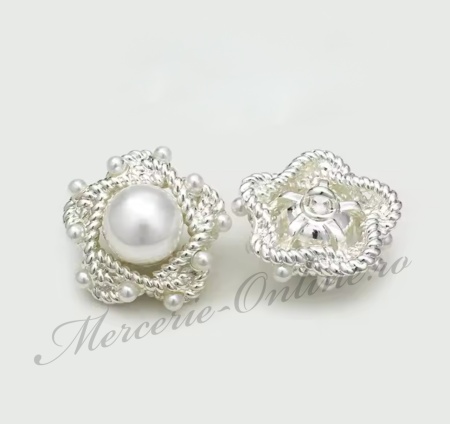 Nasturi Metalici cu Perle, 20mm sau 24mm, (la bucata) Cod:4048 - Img 3