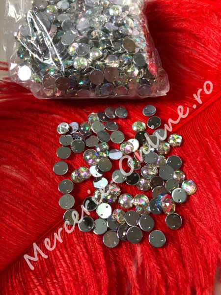 Pietre de cusut acrylic cu aspect gen Swarovski, Crystal AB, mai multe marimi disponibile (200-2000bucati/pachet) Cod:1080 - Img 4