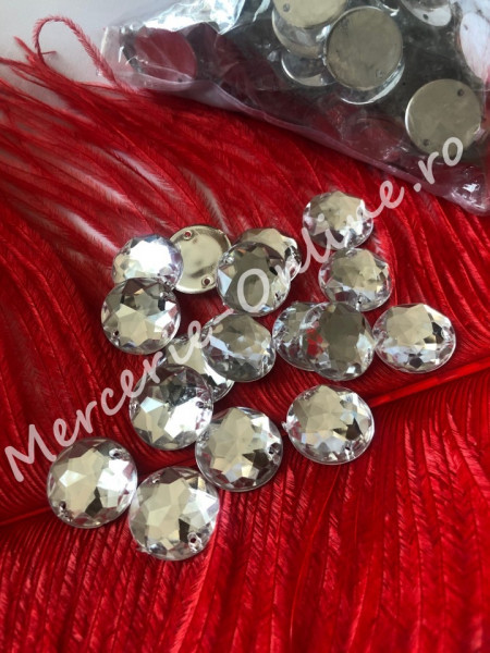 Pietre de cusut acrylic cu aspect gen Swarovski, Crystal, mai multe marimi disponibile (100-2000bucati/pachet) Cod:1081 - Img 6