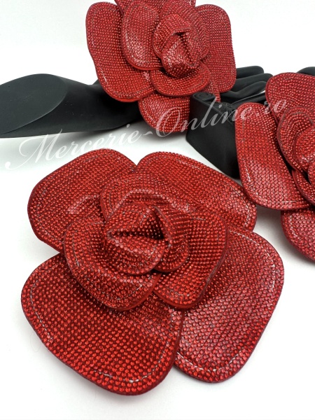 Aplicatie Floare 3D cu Strasuri, 13cm (la bucata) Cod:3344 - Img 3