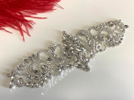 Aplicatie Termoadeziva cu Cristale, Crystal, 10x26cm (la bucata) Cod:2382