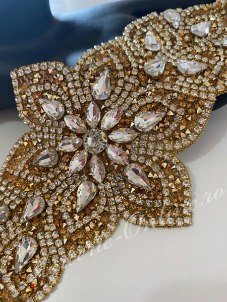 Aplicatie Termoadeziva cu Cristale, Crystal, 10x27cm (la bucata) Cod:2582 - Img 2