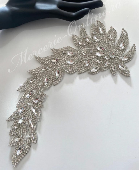 Aplicatie Termoadeziva cu Cristale, Crystal, 11.5x27cm (la bucata) Cod:2578