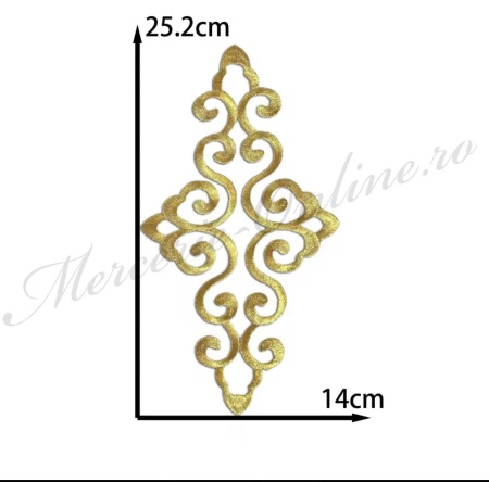 Aplicatie termoadeziva lurex, cca 25x14cm, (la bucata) Cod:3638