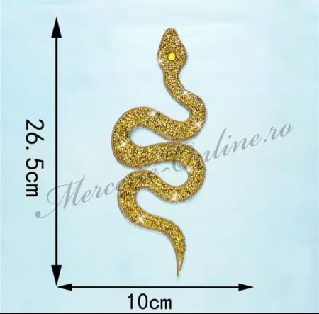 Aplicatie Termoadeziva Sarpe Strasuri, 26.5x10cm (la bucata) Cod:3424 - Img 6